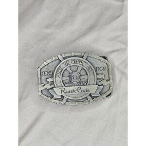 Vintage Industrial Wheel Crest Belt Buckle - Silver Oval Collectible
